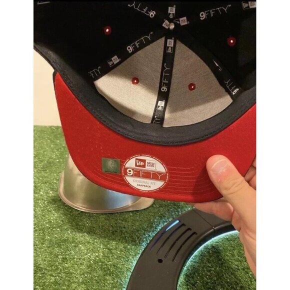 Chicago Bulls hat cap snap back black red New Era 9Fifty aztec basketball mens - Picture 9 of 12